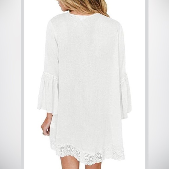 Beautiful White Lace Trim Cardigan - Picture 2 of 5